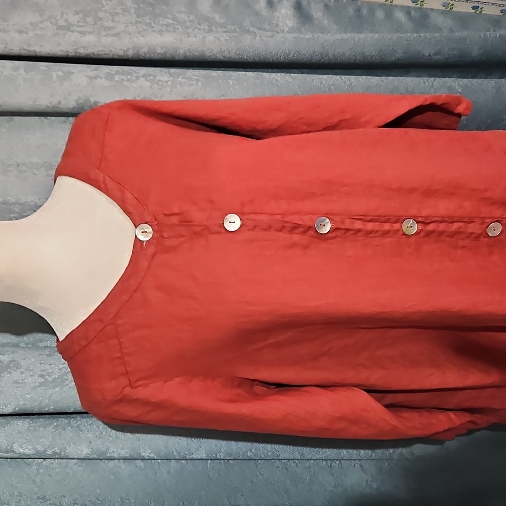 Match Point Rust Colored Lagenlook Style Button-D… - image 2